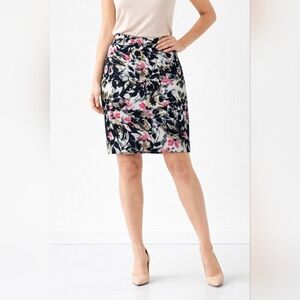 RW & Co. | Floral Pencil Skirt | Pink & Gray | Size 12 |